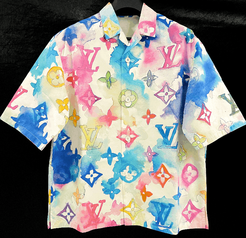 vuitton multicolor watercolor shirt
