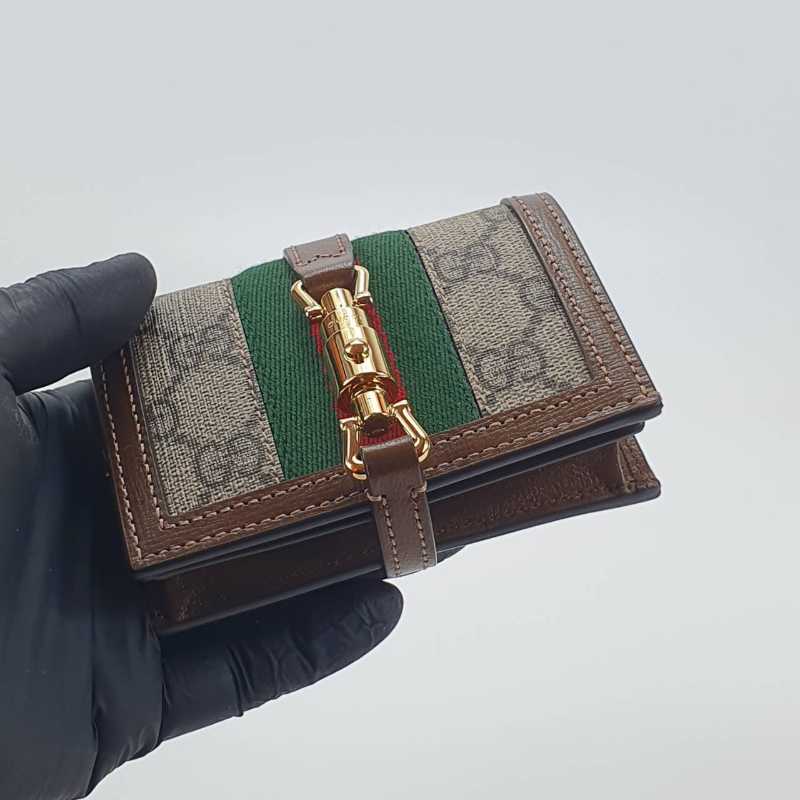 Gucci GG Supreme 1961 Jackie Card Case Wallet (SHF-Roet5l) – LuxeDH