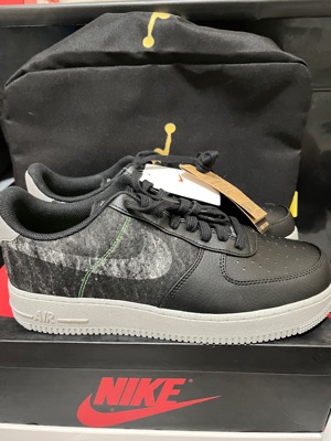  Nike Men's Shoes Air Force 1 '07 LV8 Black Electric Green  CV1698-001 (Numeric_7_Point_5)