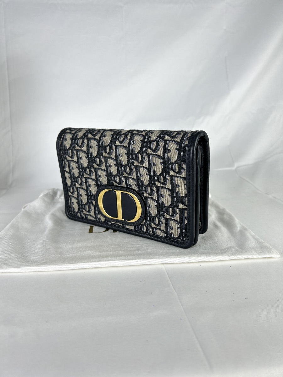 Dior 2-In-1 30 Montaigne Pouch In Blue Dior Oblique Jacquard