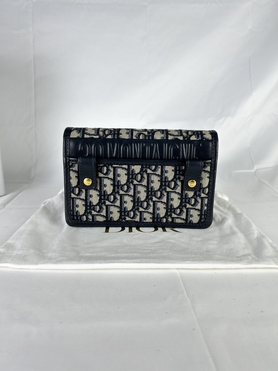 Dior 2-In-1 30 Montaigne Pouch In Blue Dior Oblique Jacquard