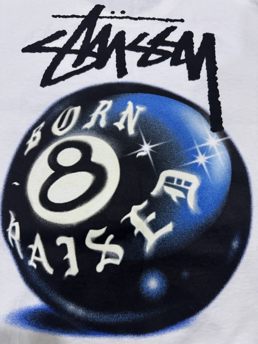 ❗️SALE❗️STUSSY&BORN X RAISED 8 BALL TEE L Stussy Born x Raised 8 Ball Tee white L