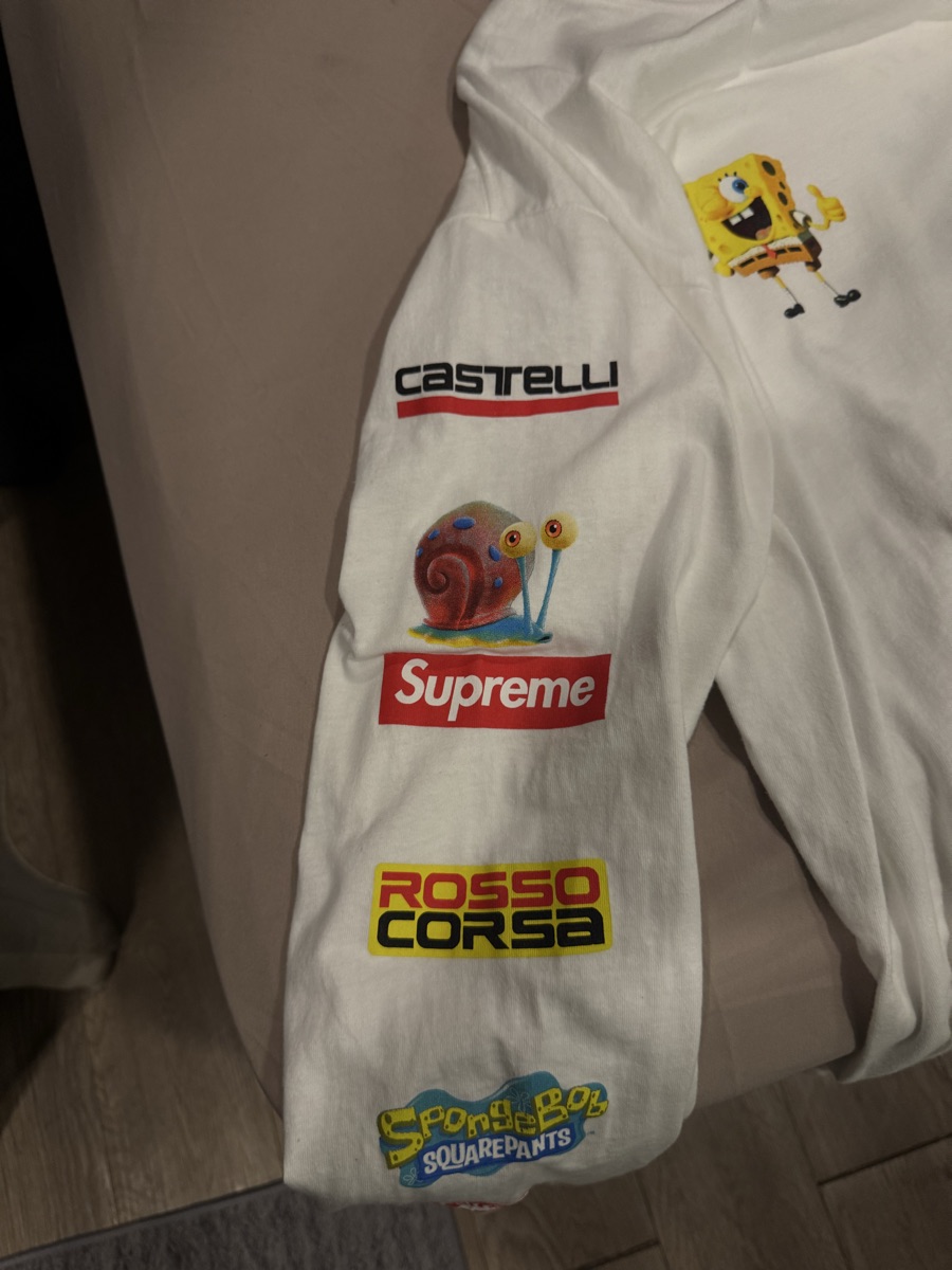 トップス Supreme x SpongeBob Racing L/S Tee White Buy Supreme x Spongebob Squarepants x Castelli Racing Long