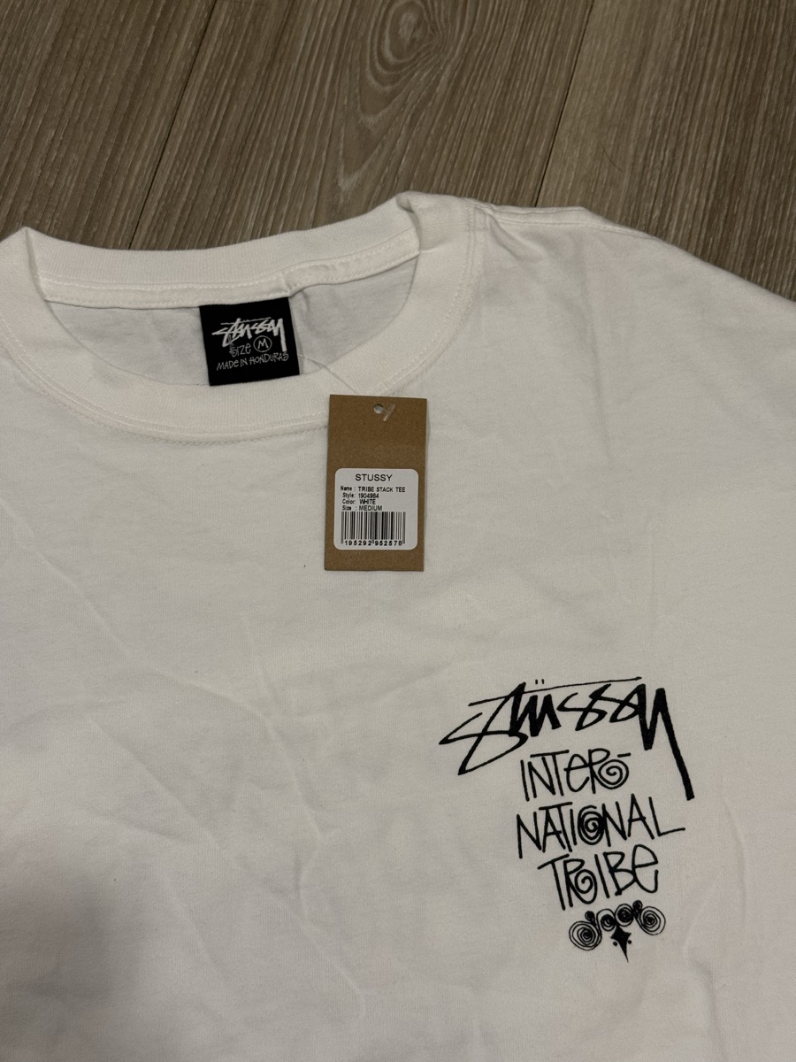 Stussy Tribe Stack Tee White Shop Authentic at SASOM