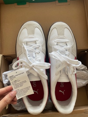 Puma Palermo Lth White Vapor Gray Club Red | SASOM