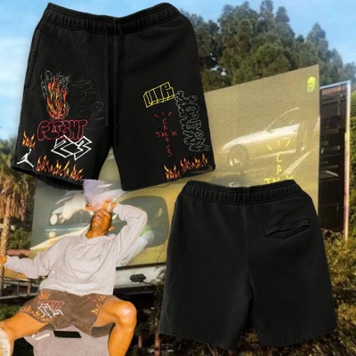 Travis scott mj fleece hotsell short black