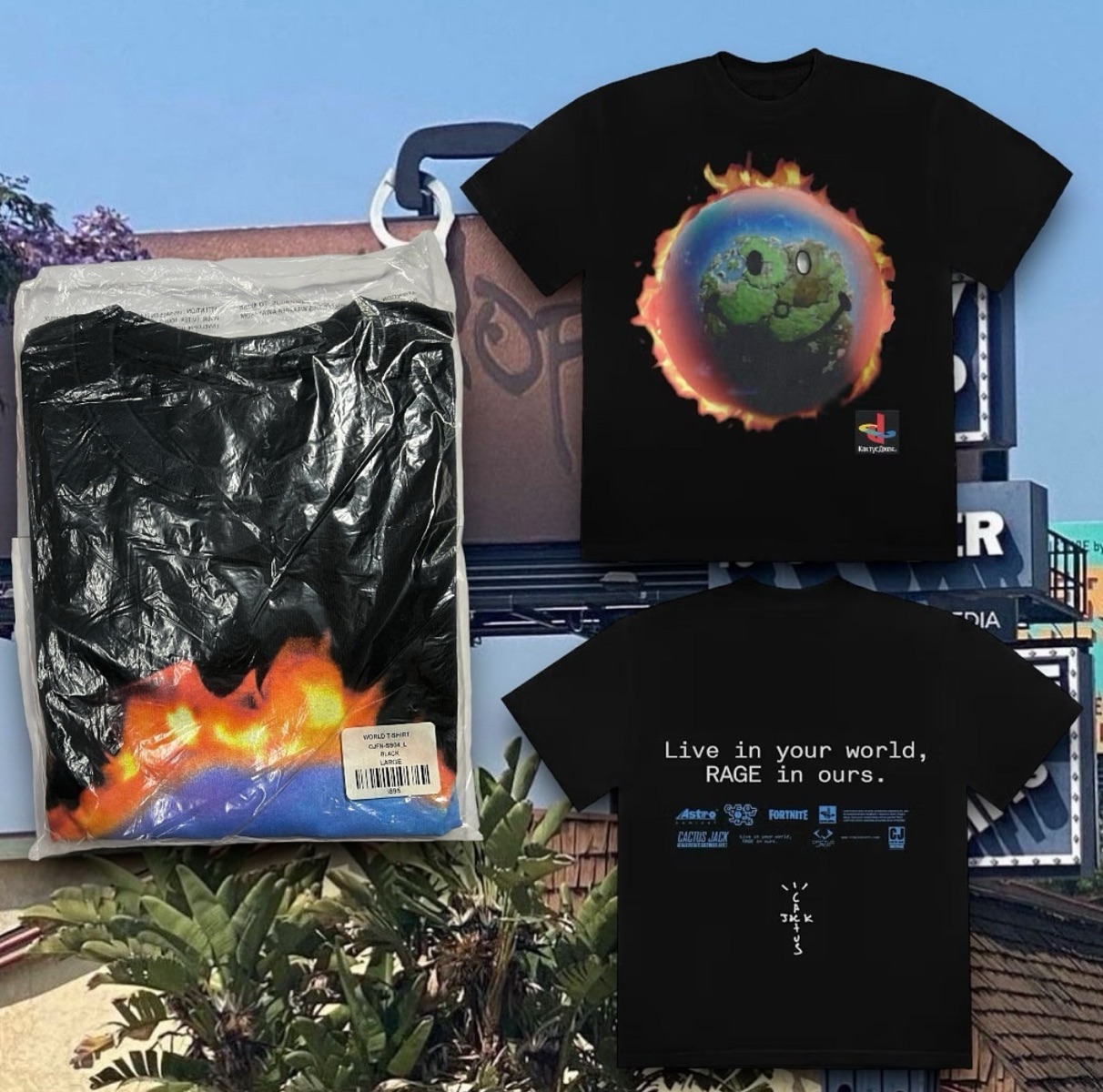 Cactus Jack by Travis Scott The Scotts World T-Shirt Black