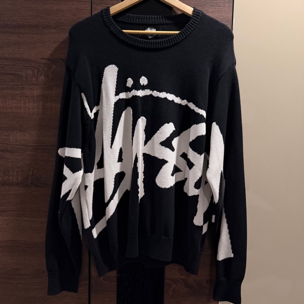 Stussy Stock Sweater Black Lサイズ　正規品 Stussy Stock Sweater Black Shop Authentic at SASOM
