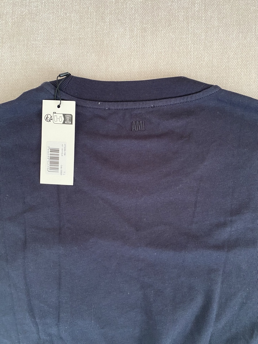 Buy Ami Paris De Coeur Patch T-Shirt Navy Blue | SASOM