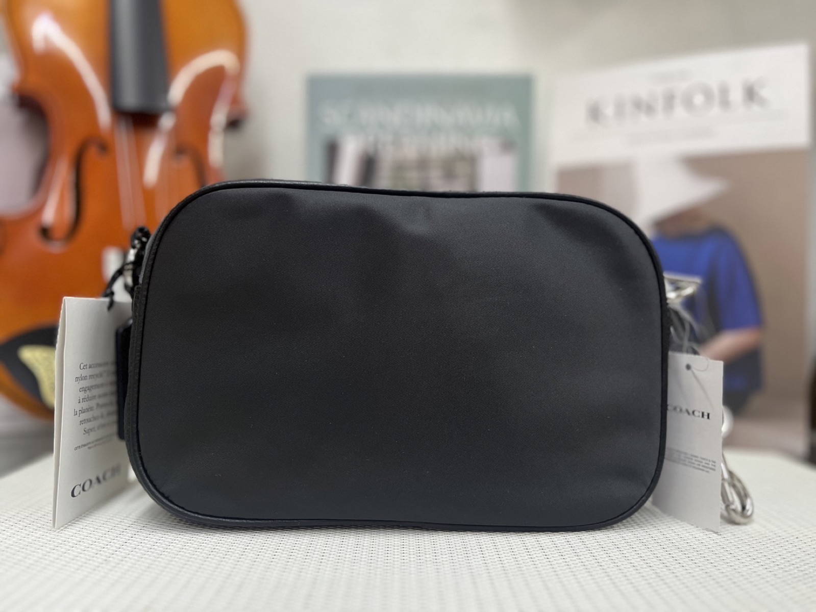 SASOM | กระเป๋า Coach Court Fabric With Leather Shoulder Bag 