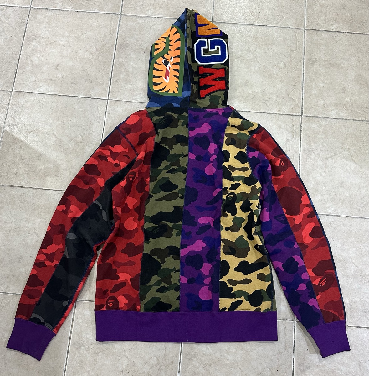 Buy BAPE Mix Camo Crazy Shark Full Zip Hoodie Multi | SASOM