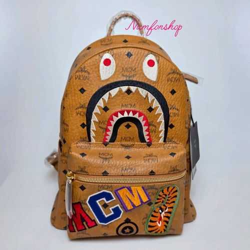 MCM X BAPE Shark Stark Backpack in Visetos | ของแท้