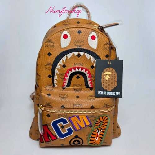 Buy MCM X BAPE Shark Stark Backpack in Visetos | SASOM