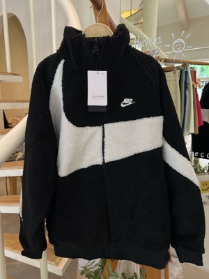 devran nike big swoosh reversible boa jacket