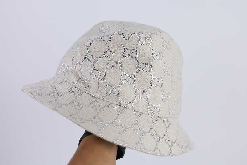 Buy Gucci GG Lame Bucket Hat White Silver | SASOM