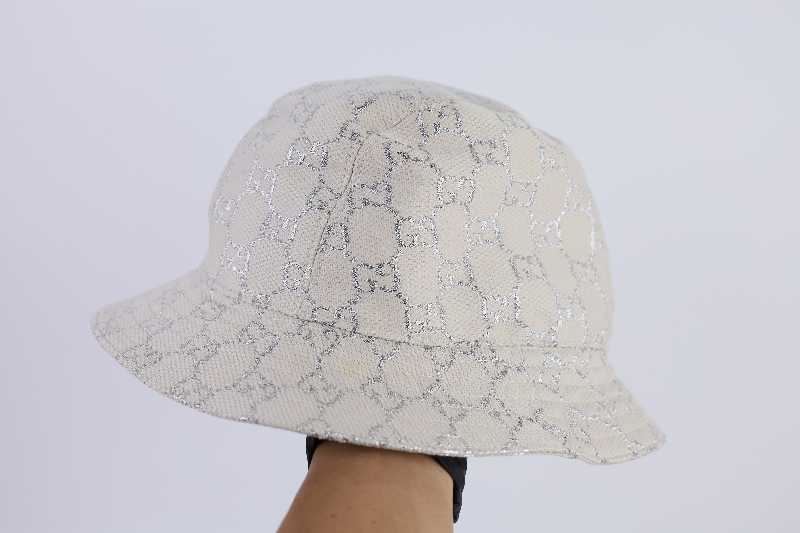 Buy Gucci GG Lame Bucket Hat White Silver | SASOM