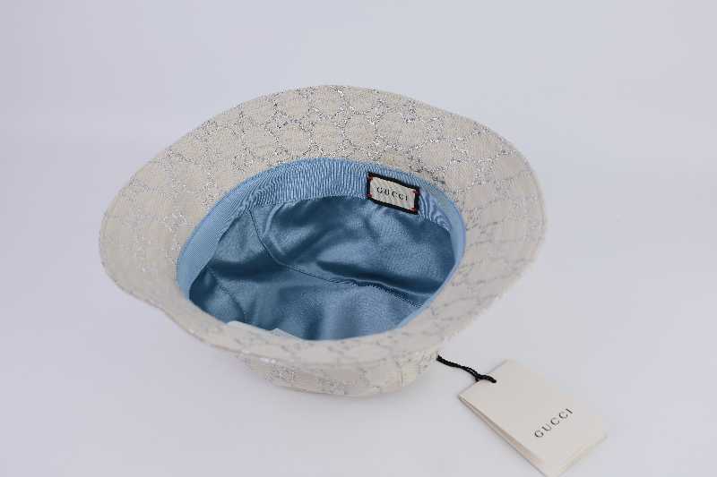 Buy Gucci GG Lame Bucket Hat White Silver | SASOM