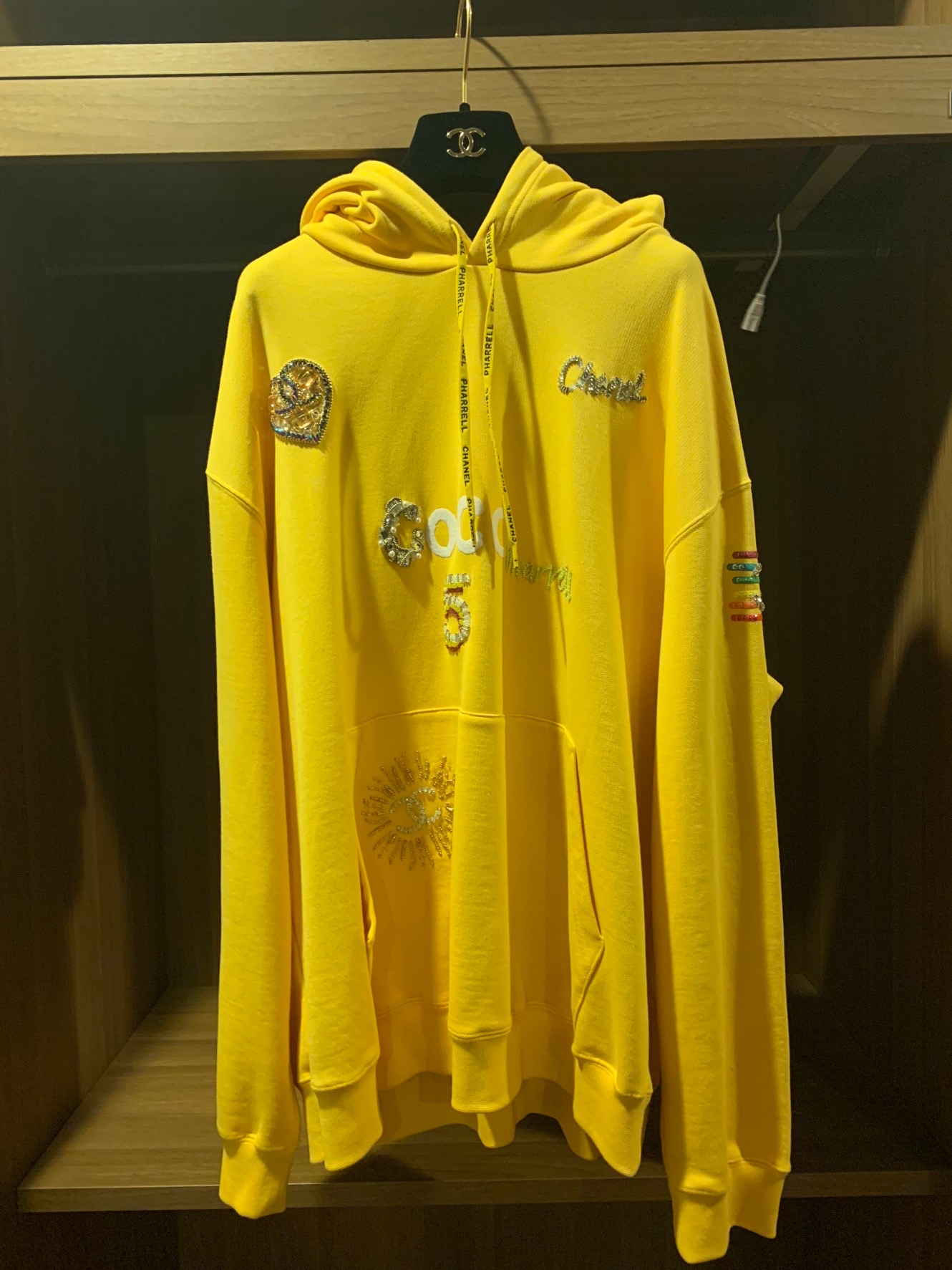 SASOM  apparel Chanel x Pharrell Applique Sunflower Hoodie Sweatshirt  Yellow 2019 Check the latest price now!