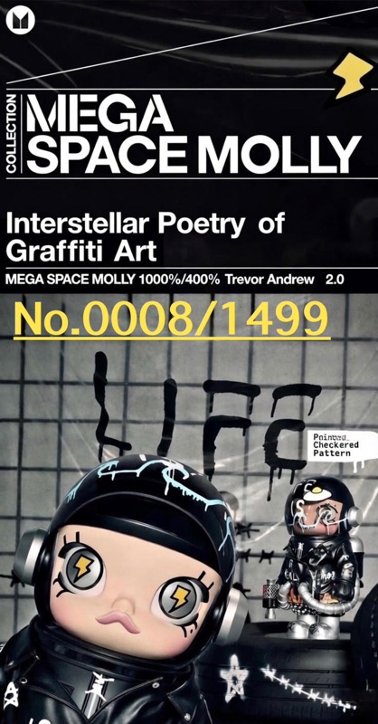 Pop Mart Mega Space Molly 1000% Art Series Trevor Andrew 2.0