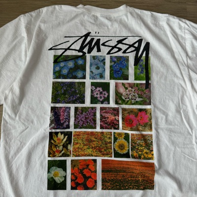 Buy Stussy Flower Grid Pigment Dyed Tee 'Natural' - 1904884H
