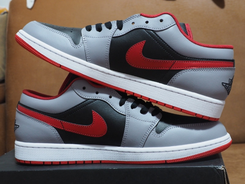 air jordan 1 low black gym red cool grey