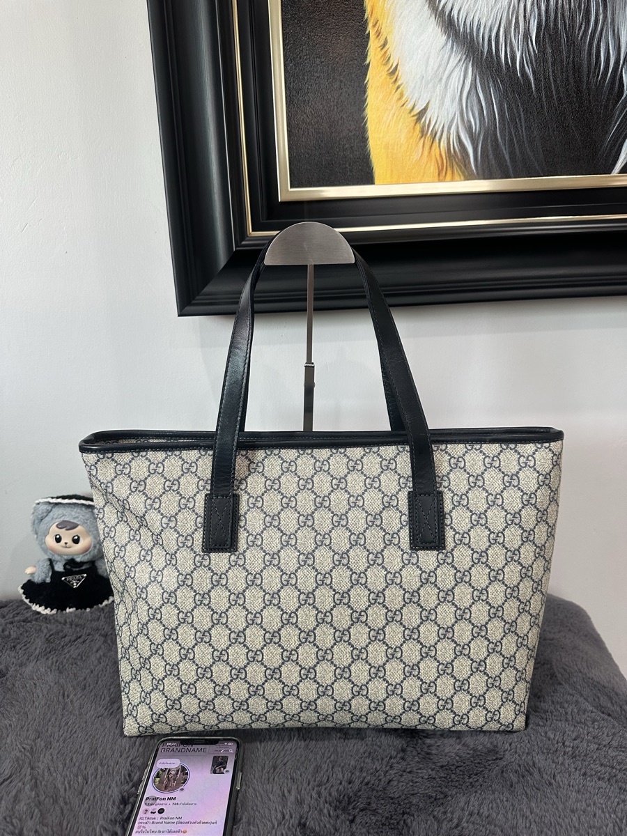 SASOM bags Gucci Canvas With Leather Tote Bag, Shopping Bag