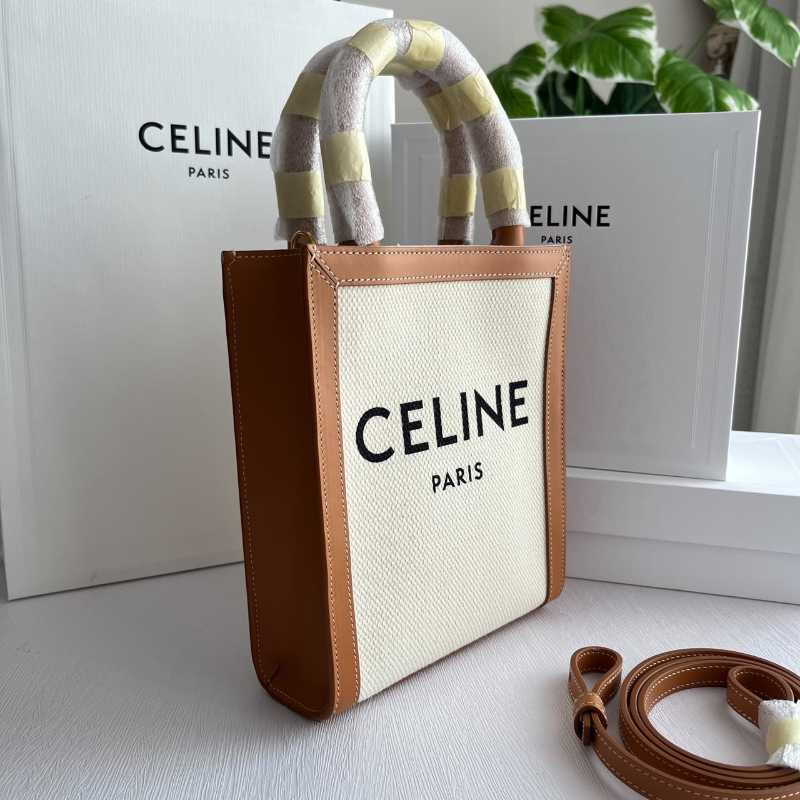 Celine Mini Vertical Cabas Celine In Textile With Celine