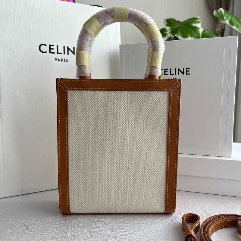 Celine Mini Vertical Cabas Celine In Textile With Celine