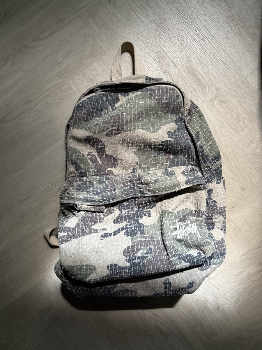 STUSSY◇Needle Punch Backpack/リュック/コットン/KHK/無地