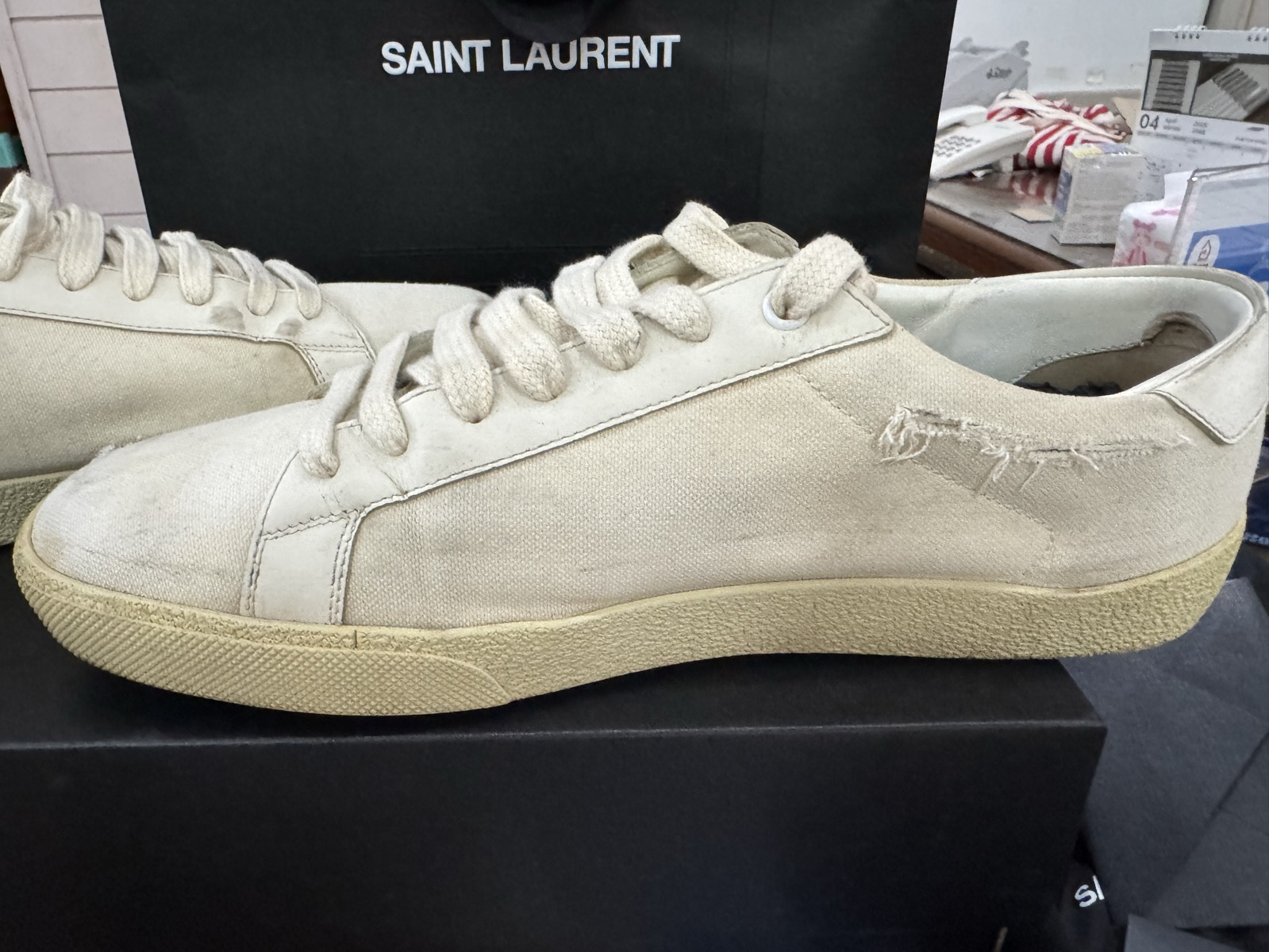 Saint Laurent Court Classic Sl/06 Embroidered Sneakers In