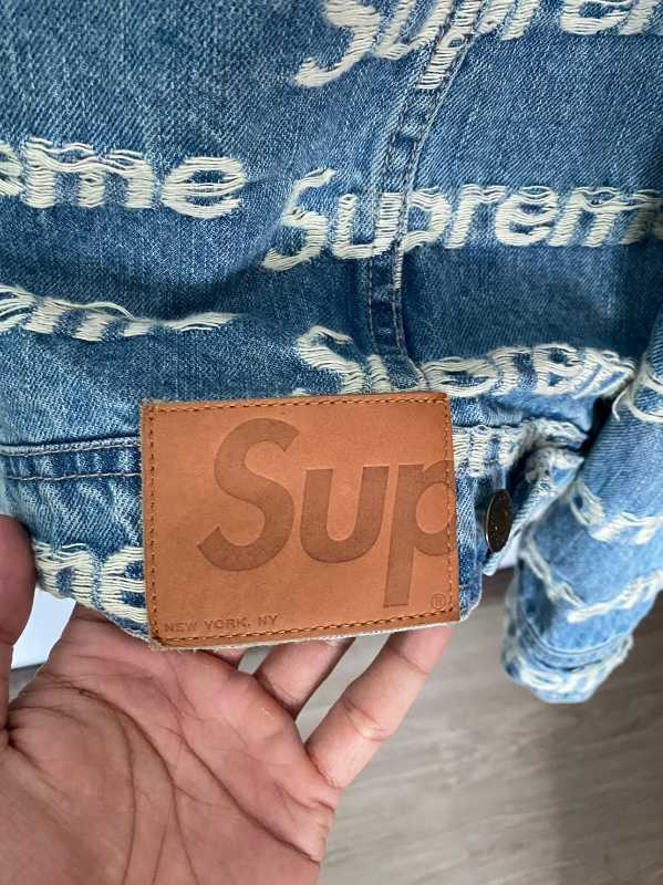 Frayed Logos Denim Trucker Jacket