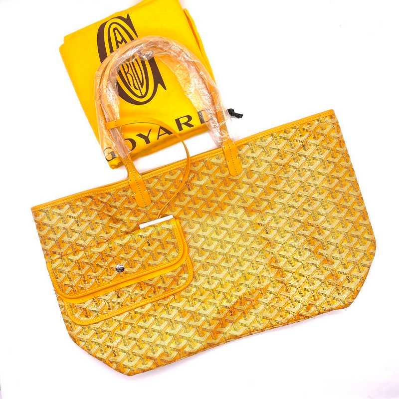 Goyard Saint Léger Backpack Yellow Goyardine Canvas Palladium