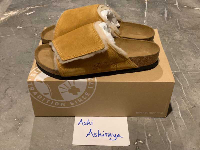 Birkenstock Solana Shearling Slide Stussy Caramel | SASOM