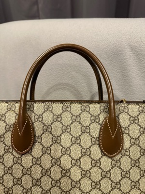 Mini tote bag with Interlocking G in GG Supreme