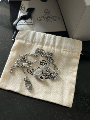 Vivienne Westwood Grace Bas Relief Pendant In White Crystal