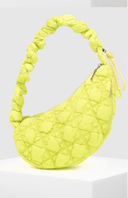 Carlyn Cozy L In Nylon With Silver Hardware Lime Neon
