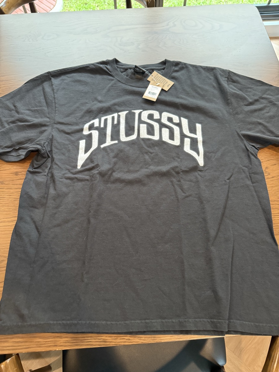 Stussy Arched Tee Pigment Dyed Black Shop Authentic at SASOM