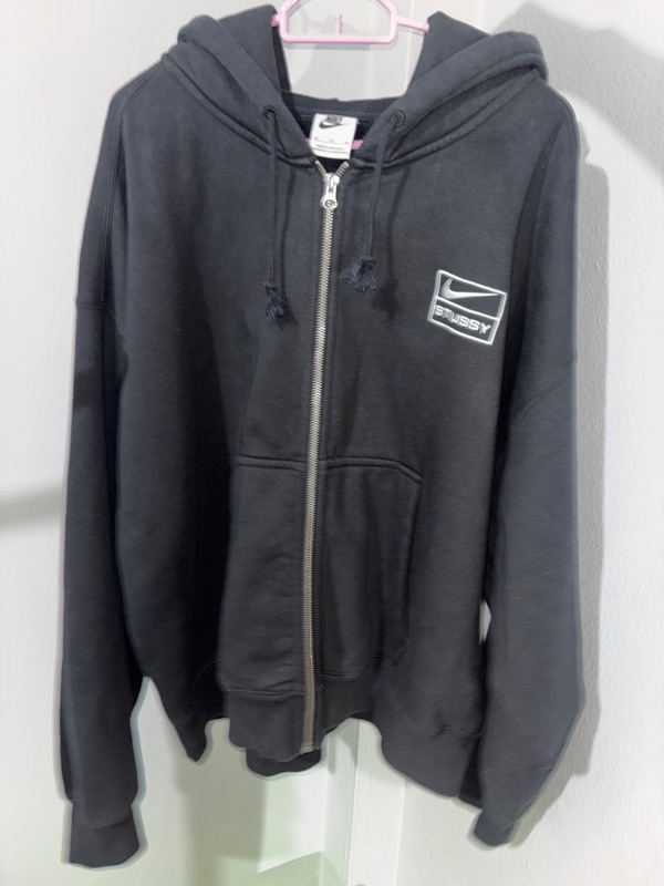 Stussy x Nike Stone Washed Fleece Zip Hoodie Black (Asia Sizing)