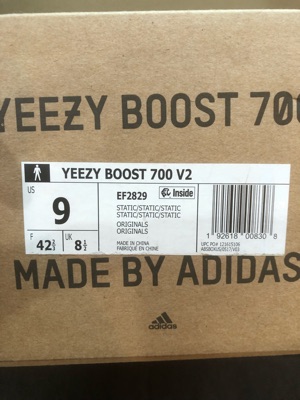 Yeezy static hot sale box label