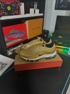 Airmax 97 Gold On A Box Buy Sell Nike Air Max 97 Gold Bullet 100