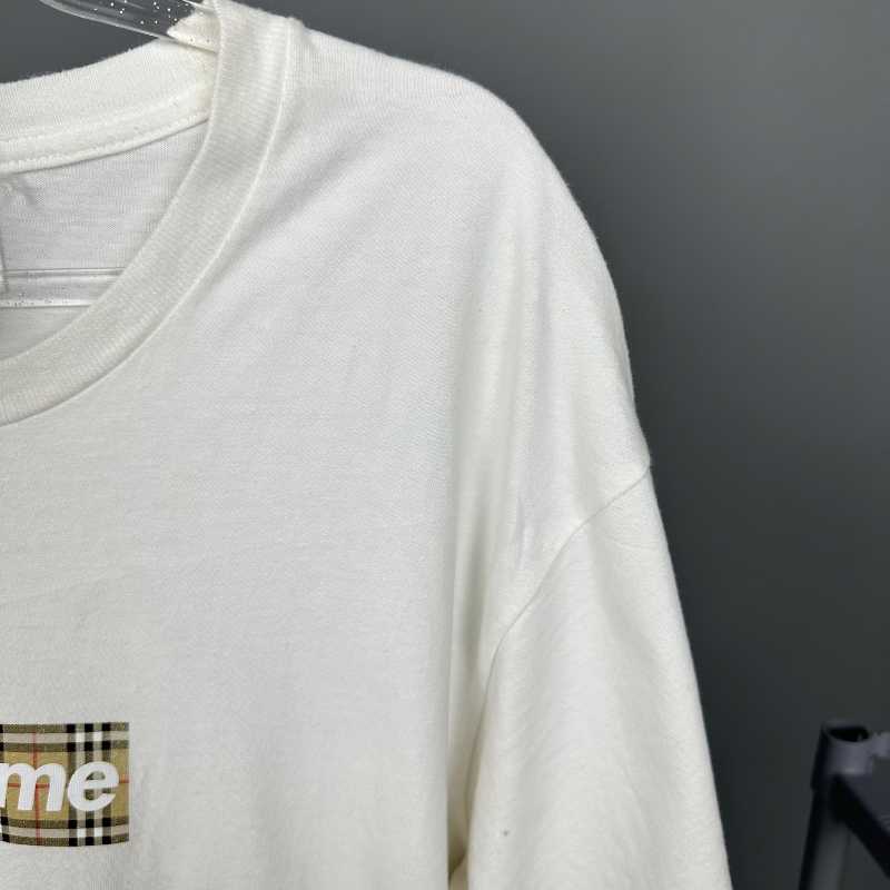 Supreme Burberry Box Logo Tee White Shop Authentic at SASOM