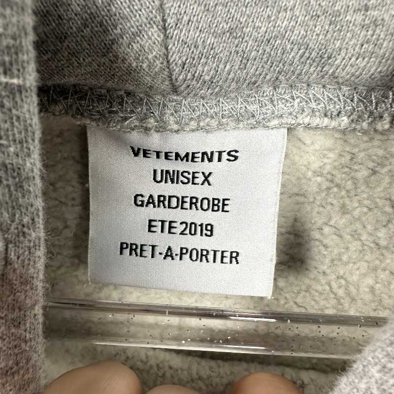 Vetements Augmented Reality Cartoon Embroidered Hoodie Grey