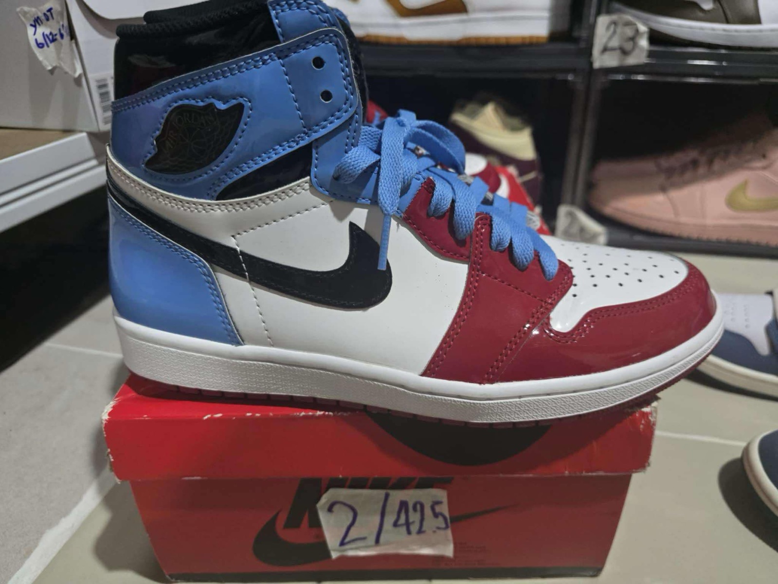 jordan 1 fearless unc chicago box