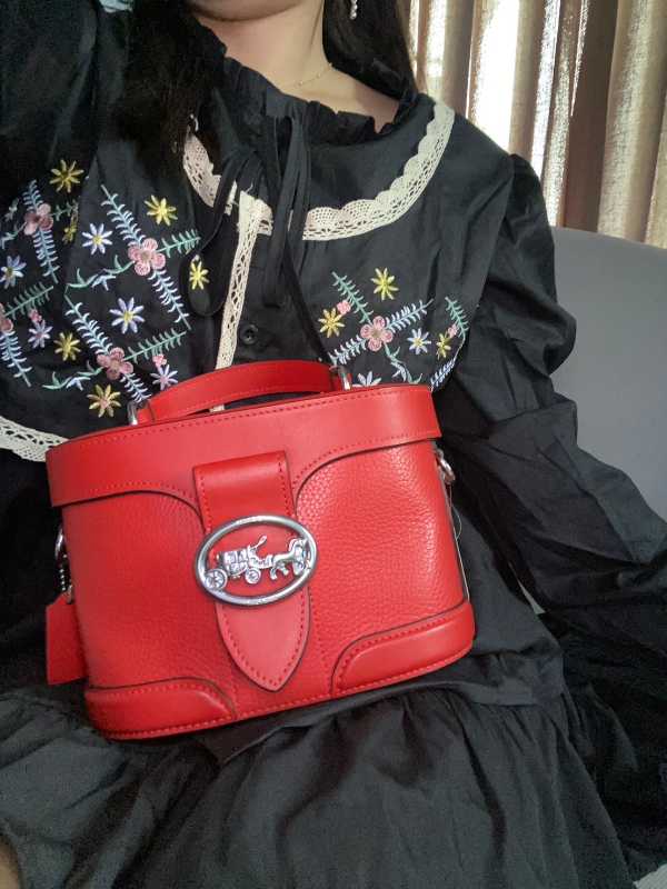 Leather Purse Georgie Gem Crossbody Red Coach Georgie Gem