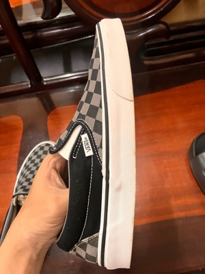 VANS CHECKERBOARD CLASSIC SLIP-ON SHOES BLACK/PEWTER SASOM