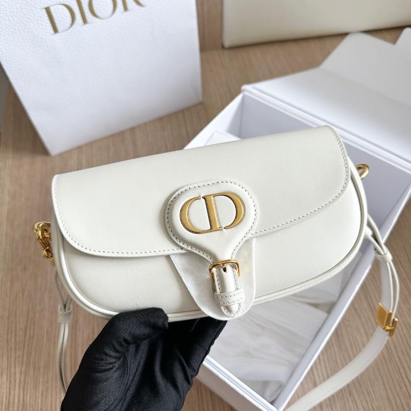 Dior Bobby East West Shoulder Bag Leather White M9327UMOL