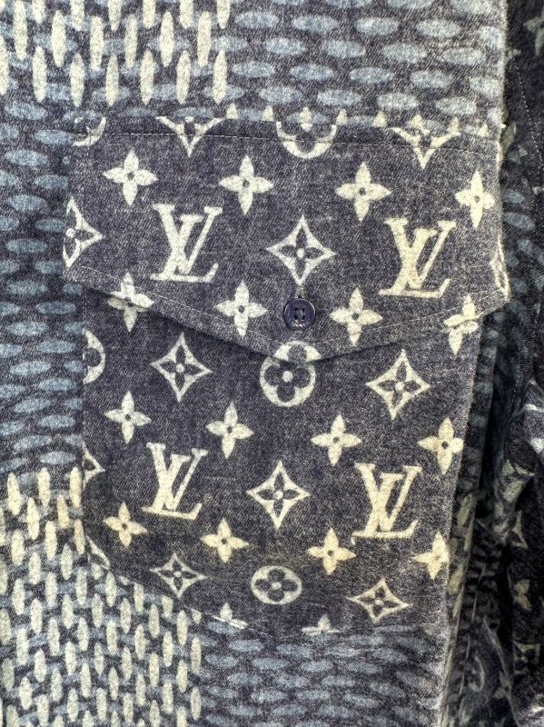 Louis Vuitton X Nigo MNGM Waves Giant Damier Flannel Shirt Charbon for Men