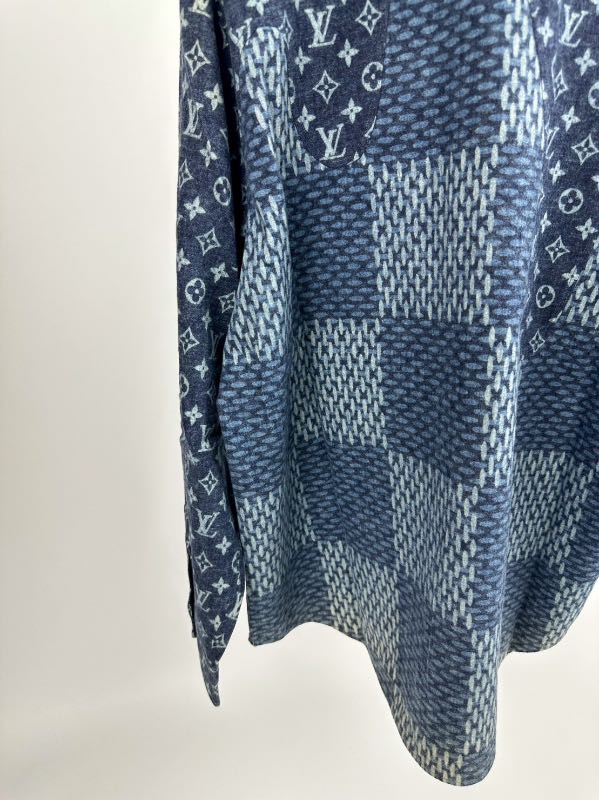 Louis Vuitton 2020-21FW Giant Damier Waves Monogram Flannel Shirt (1A7X98)  in 2023