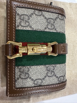 Gucci GG Supreme 1961 Jackie Card Case Wallet (SHF-Roet5l) – LuxeDH