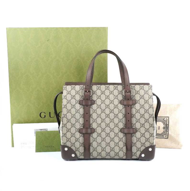 Gucci Small GG Supreme Canvas Tote Bag Beige 643814